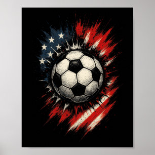 Soccer - Independence Day Flag Poster
