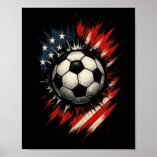Soccer - Independence Day Flag  Poster (Front)
