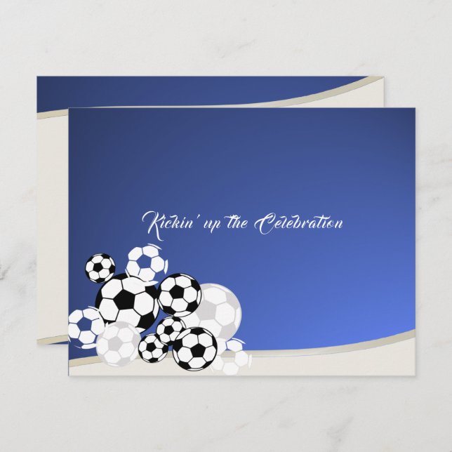 Soccer Invitational Bar Mitzvah Reception Card (Front/Back)