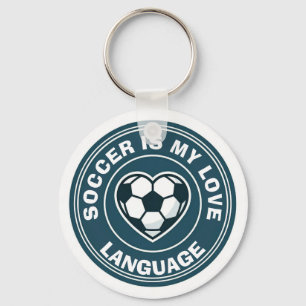 Soccer Is My Love Language; Soccer Heart Love Keychain