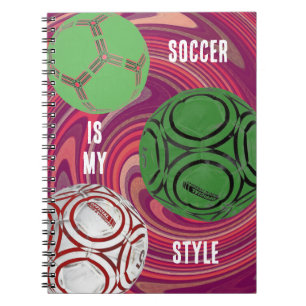 Soccer Is My Style Colourful Journal Spiral