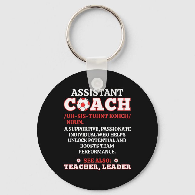 Soccer Istant Coach Noun Definition Funny Coaching Keychain (Front)