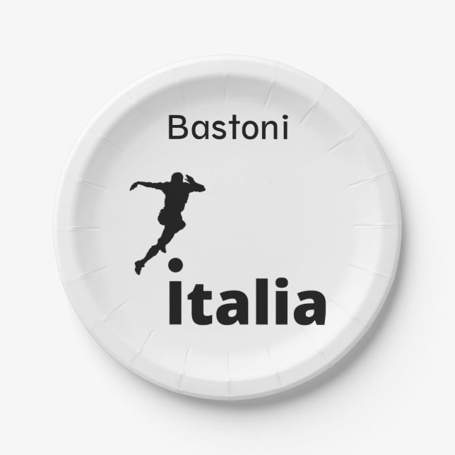 Soccer Italy, customizable  Paper Plate (Front)