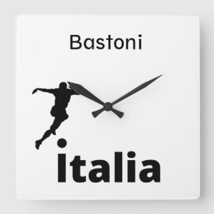 Soccer Italy, customizable Square Wall Clock