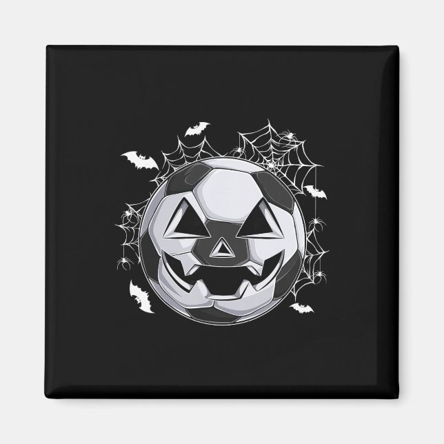 Soccer Jack O Lantern Pumpkin Face Halloween Costu Magnet (Front)