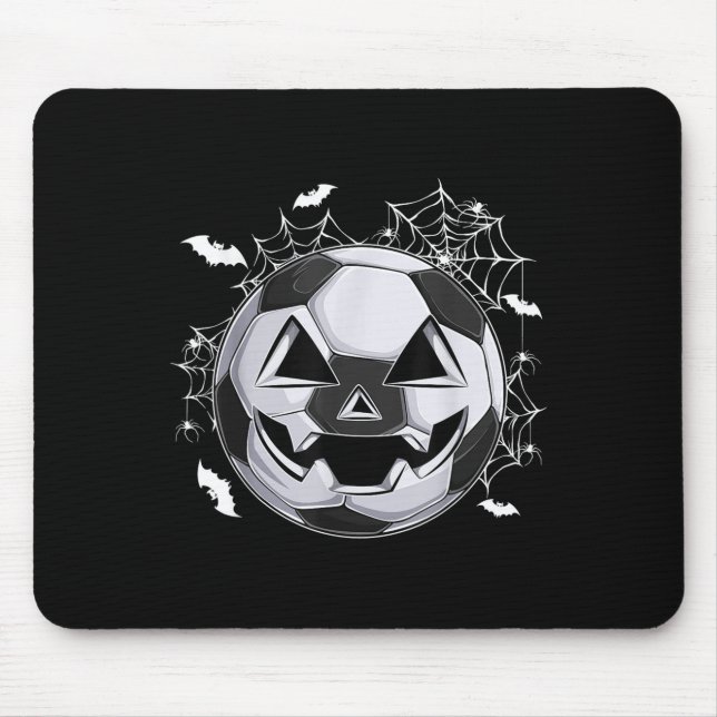Soccer Jack O Lantern Pumpkin Face Halloween Costu Mouse Pad (Front)