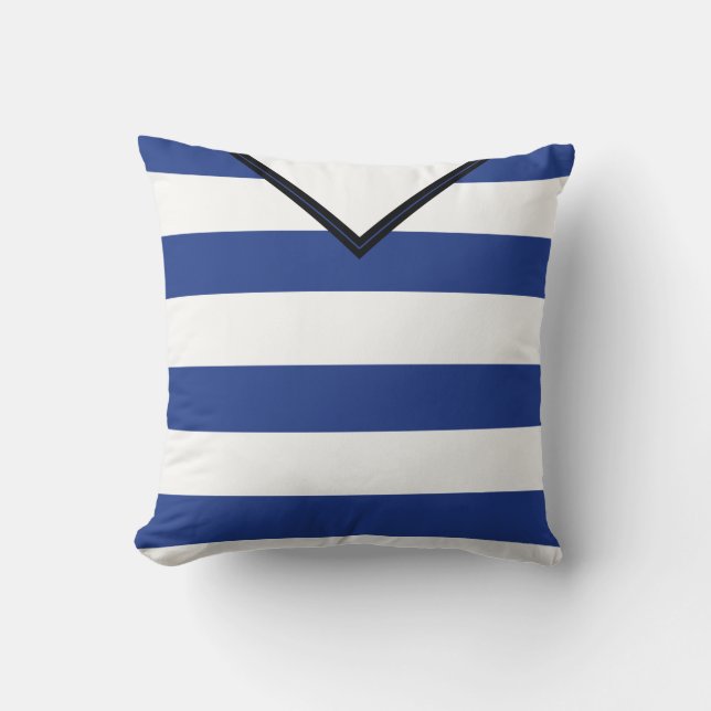 Soccer Jersey Blue Stripes Pillow Template (Front)