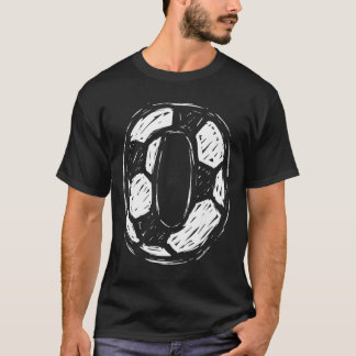 Soccer Jersey Number 0 Sketched Soccer Ll Style Sp T-Shirt