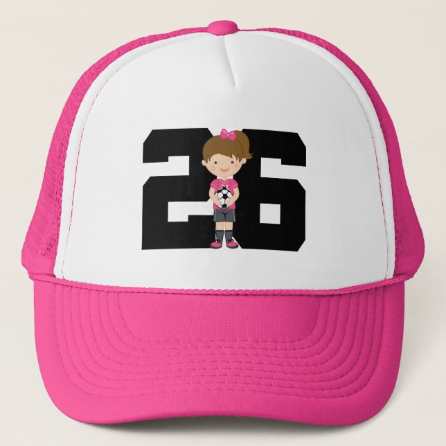 Soccer Jersey Number 26 (Girls) Gift Trucker Hat (Front)
