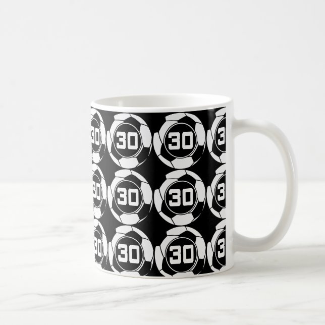 Soccer Jersey Number 30 Gift Idea Coffee Mug (Right)