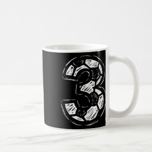 Soccer Jersey Number 3 Sketched Soccer Byll Style  Coffee Mug