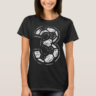 Soccer Jersey Number 3 Sketched Soccer Ll Style Sp T-Shirt