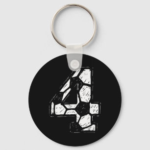 Soccer Jersey Number 4 Sketched Soccer Ll Style Sp Keychain