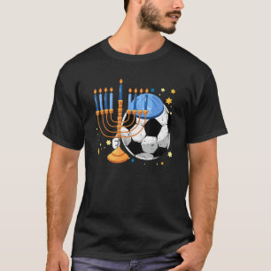 Soccer Jewish Menorah Hanukkah Chanukah Sport T-Shirt