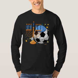 Soccer Jewish Menorah Hanukkah Chanukah Sport T-Shirt