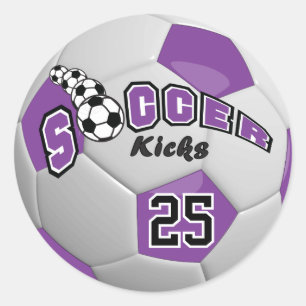 Soccer Kicks   Purple Classic Round Sticker