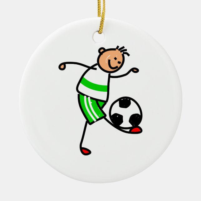 Soccer Kid Ceramic Ornament (Front)