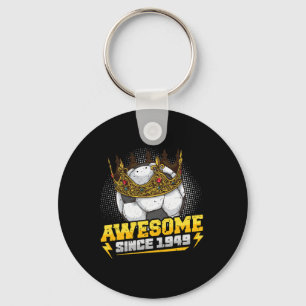 Soccer King 73rd Birthday Crown Awesome Since 1949 Keychain