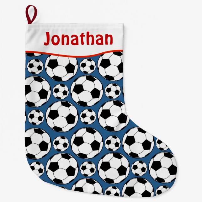 Soccer Large Christmas Stocking (Front)