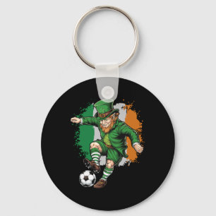 Soccer Leprechaun St Patricks Day Boys Kids Men Sp Keychain