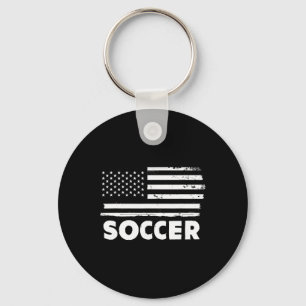 Soccer Life Usa Flag Patriotic Sports Design  Keychain