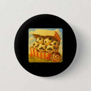 Soccer Ll Chicken Nuggets Cute Kawaii Funny Fast F 2 Inch Round Button