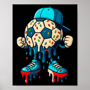 Soccer Ll Drip Ice Cream Character Men Women Girls Poster