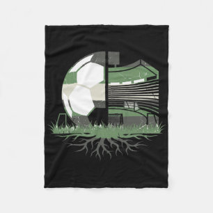 Soccer Ll Field Fusion Retro Nature Graphic  Fleece Blanket