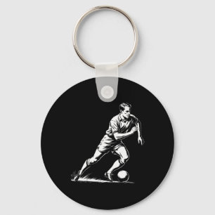 Soccer Ll In Motion Pixel Art Design  Keychain