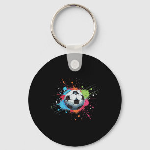 Soccer Ll Paint Splatter Footll Player Men Boys Ki Keychain