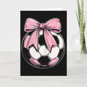 Soccer Ll Pink Coquette Bow Dainty Ribbon Girls So Card