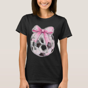 Soccer Ll Pink Coquette Bow Dainty Ribbon Girls So T-Shirt