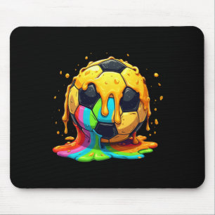 Soccer Ll Rainbow Cream Drip Youth Drip Soccer Gir Mouse Pad