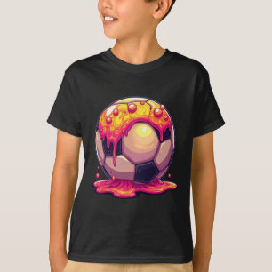 Soccer Ll Red Cream Drip Youth Drip Soccer For Gir T-Shirt