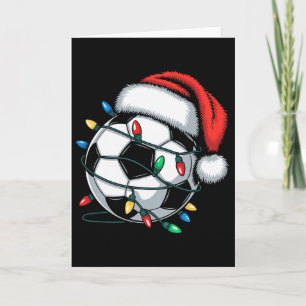 Soccer Ll Santa Hat Christmas Lights Pajamas Xmas Card