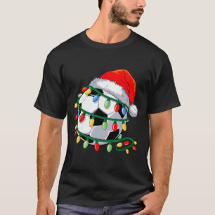 Soccer Ll Santa Hat Men Women Christmas Soccer Xma T-Shirt