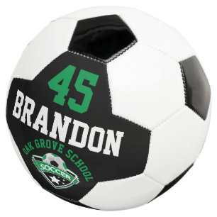 Soccer Logo - Green, Black and White Ball