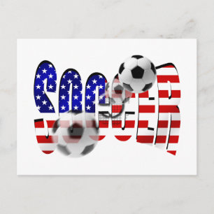 Soccer Logo Shoot flag of the USA Goal Gear Postcard