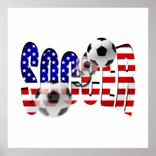 Soccer Logo Shoot flag of the USA Goal Gear Poster