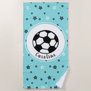 Soccer Love Cute Star Pattern Girls Personalized Beach Towel