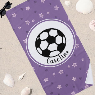 Soccer Love Cute Star Pattern Girls Personalized Beach Towel