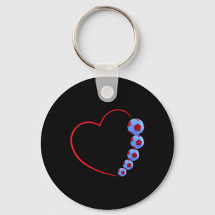 Soccer Love Design - Heart And Footll Fusion Keychain