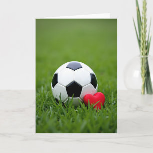 Soccer Love Heart Felt Card