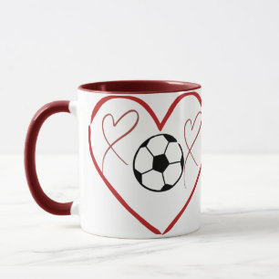 Soccer Love Heart Mug