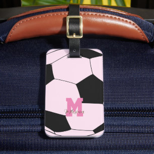 Soccer Lovely Pink Luggage Tag