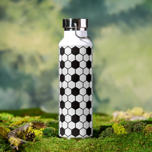 Soccer Lover Football Balls Black and White Custom Water Bottle