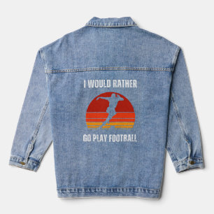 Soccer Lovers Quote with White Text Denim Jacket
