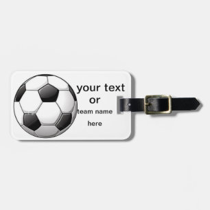 soccer luggage tag