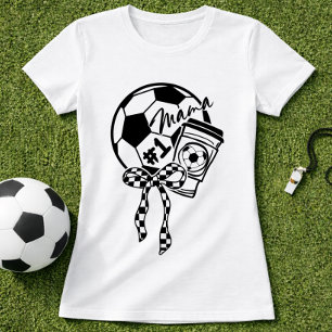 Soccer Mama Coffee Bow Style T-Shirt