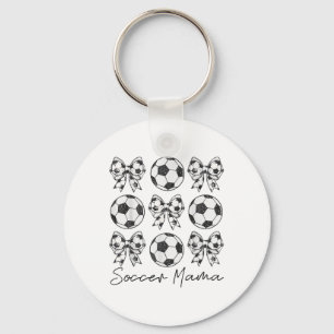 Soccer Mama Coquette Bow Soccer Mom Soccer Season  Keychain